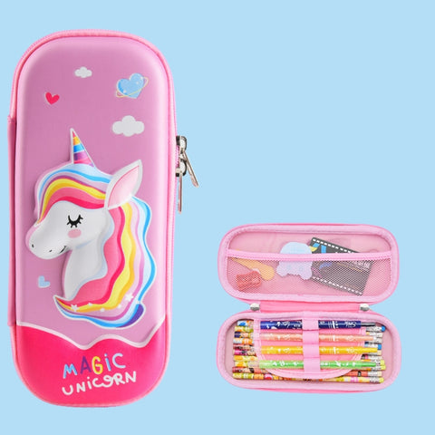 Uime EVA 3D Multi-compartment Pencil Case Stationery Box Children School Supplies, Astronaut, Rocket, Purple Pony, Rabbit, Elf Unicorn, Green Dinosaur, Red Dinosaur, Rainbow Unicorn, Big Head Unicorn, Kitten, Little Fox, Mermaid, Blue Whale, Blue Dinos...