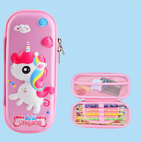 Uime EVA 3D Multi-compartment Pencil Case Stationery Box Children School Supplies, Astronaut, Rocket, Purple Pony, Rabbit, Elf Unicorn, Green Dinosaur, Red Dinosaur, Rainbow Unicorn, Big Head Unicorn, Kitten, Little Fox, Mermaid, Blue Whale, Blue Dinos...
