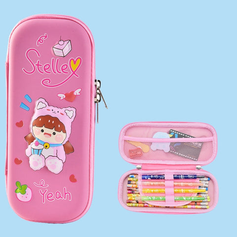 Uime EVA 3D Multi-compartment Pencil Case Stationery Box Children School Supplies, Astronaut, Rocket, Purple Pony, Rabbit, Elf Unicorn, Green Dinosaur, Red Dinosaur, Rainbow Unicorn, Big Head Unicorn, Kitten, Little Fox, Mermaid, Blue Whale, Blue Dinos...