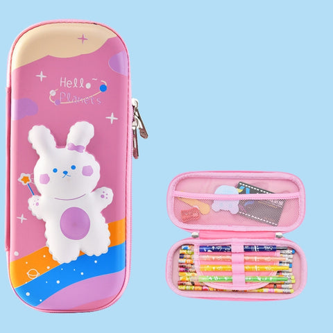 Uime EVA 3D Multi-compartment Pencil Case Stationery Box Children School Supplies, Astronaut, Rocket, Purple Pony, Rabbit, Elf Unicorn, Green Dinosaur, Red Dinosaur, Rainbow Unicorn, Big Head Unicorn, Kitten, Little Fox, Mermaid, Blue Whale, Blue Dinos...