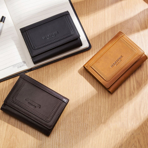 HUMERPAUL BP992 RFID Anti-Magnetic Multi-Card Position Zipper Coin Purse Leather Men Wallet, BP992 Black, BP992 Dark Brown, BP992 Brown