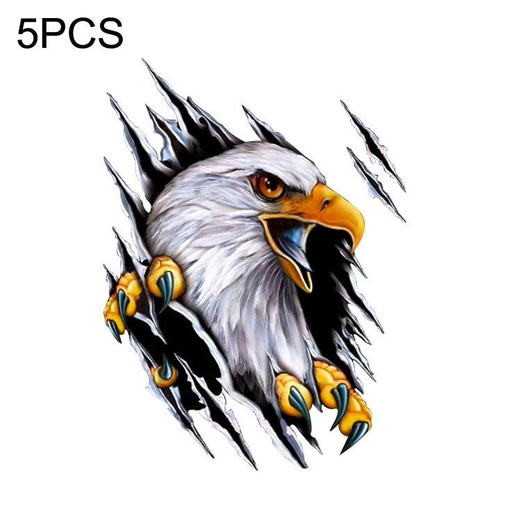 5PCS Tear Eagle 3D Car Sticker Scratch Covering Body Pull Flower Sticker, Style:, Right (18x 24cm), Left (18x 24cm), Right (28.5x38cm), Left (28.5x38cm)