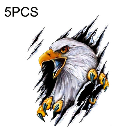 5PCS Tear Eagle 3D Car Sticker Scratch Covering Body Pull Flower Sticker, Style:, Right (18x 24cm), Left (18x 24cm), Right (28.5x38cm), Left (28.5x38cm)