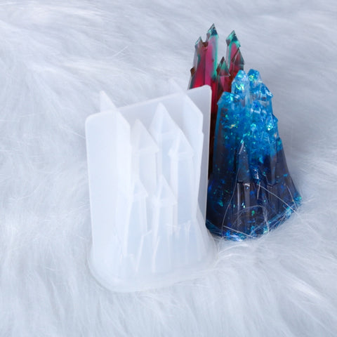 D581 DIY Crystal Drops 3D Castle Silicone Mold, D581