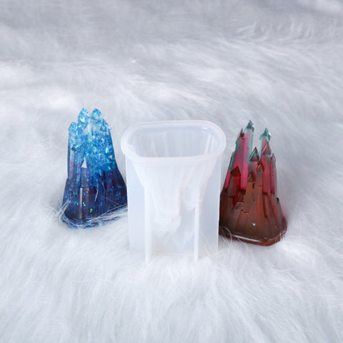 D581 DIY Crystal Drops 3D Castle Silicone Mold, D581