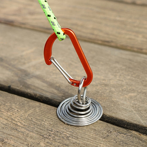 Outdoor Barracks Octopus Buckle Camping Deck Nail Stainless Steel Fixed Tent Rope Buckle, Octopus Buckle