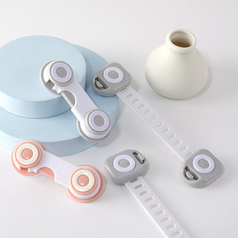 10 PCS Children Household Anti-opening Drawer Door Safety Lock, Short White Gray, Short White Orange, Long White Gray
