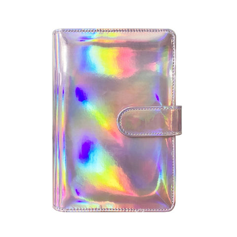 Laser Macaron Loose-leaf Notebook A6 Notepad Shell Without Inner Pages, Silver, Pink, Rose Gold, Dark Night Black, Bright Yellow, Rose Red, Sky Blue, Charming Purple
