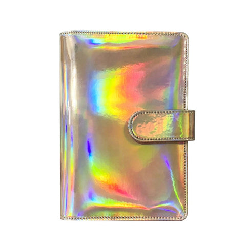 Laser Macaron Loose-leaf Notebook A6 Notepad Shell Without Inner Pages, Silver, Pink, Rose Gold, Dark Night Black, Bright Yellow, Rose Red, Sky Blue, Charming Purple