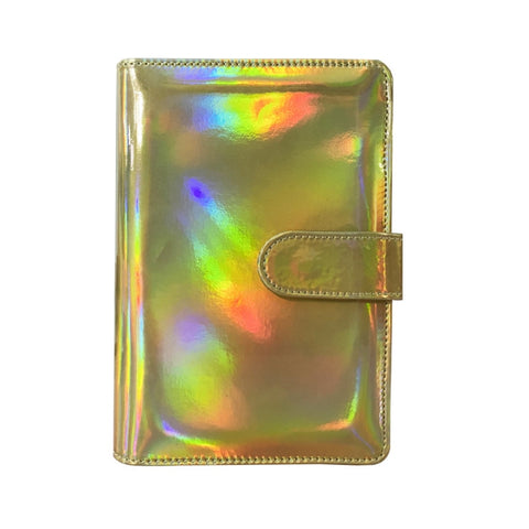 Laser Macaron Loose-leaf Notebook A6 Notepad Shell Without Inner Pages, Silver, Pink, Rose Gold, Dark Night Black, Bright Yellow, Rose Red, Sky Blue, Charming Purple