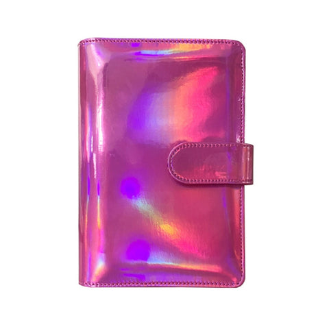 Laser Macaron Loose-leaf Notebook A6 Notepad Shell Without Inner Pages, Silver, Pink, Rose Gold, Dark Night Black, Bright Yellow, Rose Red, Sky Blue, Charming Purple