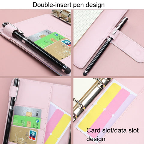 Laser Macaron Loose-leaf Notebook A6 Notepad Shell Without Inner Pages, Silver, Pink, Rose Gold, Dark Night Black, Bright Yellow, Rose Red, Sky Blue, Charming Purple