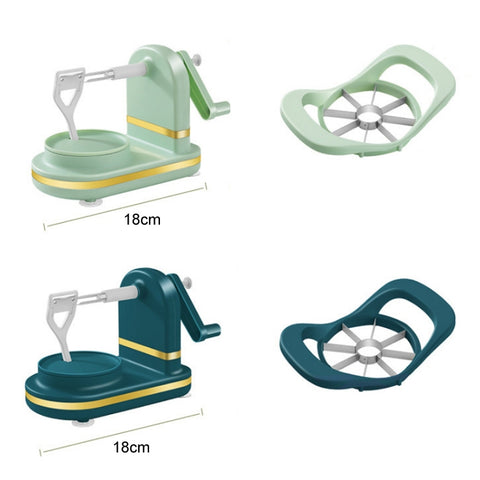Hand Crank Fruit Peeler Apple Divider Dicer, Dark Green, Light Green