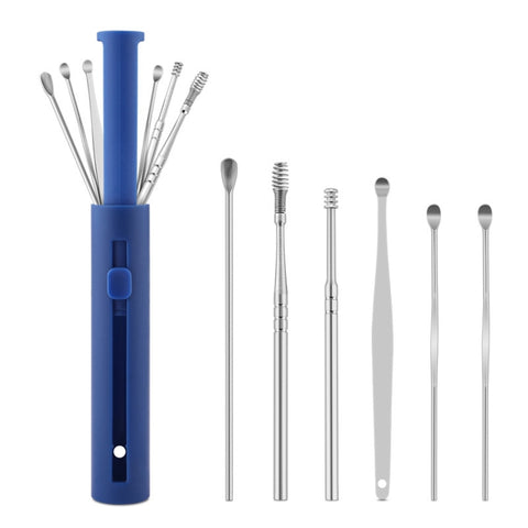 1 Pack Push-Pull Cylinder Storage Ear Scoop Set, Specification: 6 PCS/Set Black, 6 PCS/Set Black, 6 PCS/Set Orange, 6 PCS/Set Yellow, 6 PCS/Set Blue, 6 PCS/Set Green, 7 PCS/Set Black, 7 PCS/Set Orange, 7 PCS/Set Yellow, 7 PCS/Set Blue, 7 PCS/Set Green