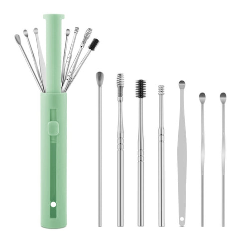 1 Pack Push-Pull Cylinder Storage Ear Scoop Set, Specification: 6 PCS/Set Black, 6 PCS/Set Black, 6 PCS/Set Orange, 6 PCS/Set Yellow, 6 PCS/Set Blue, 6 PCS/Set Green, 7 PCS/Set Black, 7 PCS/Set Orange, 7 PCS/Set Yellow, 7 PCS/Set Blue, 7 PCS/Set Green