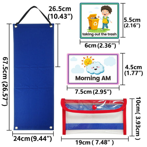Children Visual Calendar Daily Work Planner Early Education Hanging Bag, Daily Work Planner