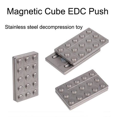 FS01 Stainless Steel Metal Magnetic Push Card Decompression Toy Fingertip Gyro, A Model