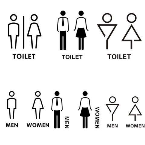 19 x 14cm Personalized Restroom Sign WC Sign Toilet Sign,Style:, Black Single Women, Black Single Man, Black  Public, Golden Public, Porcelain White Public, Black Separate, Golden  Separate, Porcelain White  Separate, Tie-Black  Public, Tie-Golden Publ...