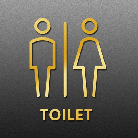 19 x 14cm Personalized Restroom Sign WC Sign Toilet Sign,Style:, Black Single Women, Black Single Man, Black  Public, Golden Public, Porcelain White Public, Black Separate, Golden  Separate, Porcelain White  Separate, Tie-Black  Public, Tie-Golden Publ...