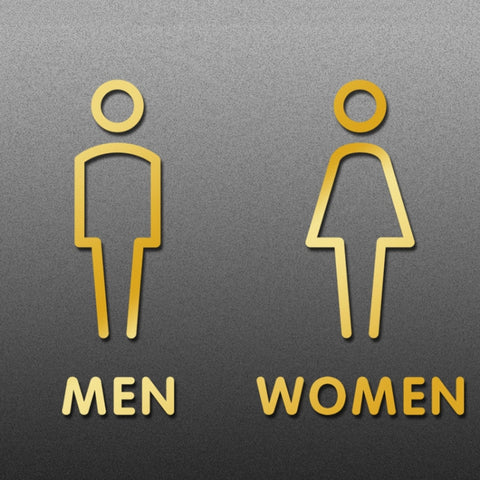 19 x 14cm Personalized Restroom Sign WC Sign Toilet Sign,Style:, Black Single Women, Black Single Man, Black  Public, Golden Public, Porcelain White Public, Black Separate, Golden  Separate, Porcelain White  Separate, Tie-Black  Public, Tie-Golden Publ...