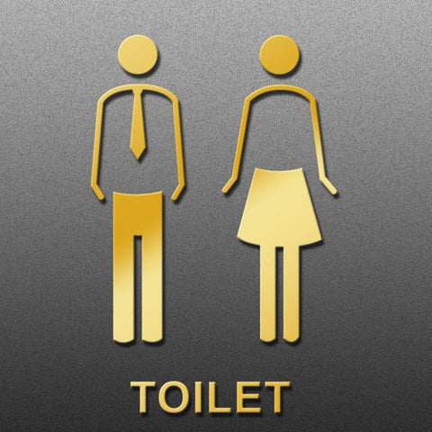 19 x 14cm Personalized Restroom Sign WC Sign Toilet Sign,Style:, Black Single Women, Black Single Man, Black  Public, Golden Public, Porcelain White Public, Black Separate, Golden  Separate, Porcelain White  Separate, Tie-Black  Public, Tie-Golden Publ...