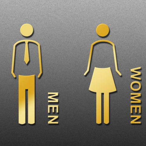 19 x 14cm Personalized Restroom Sign WC Sign Toilet Sign,Style:, Black Single Women, Black Single Man, Black  Public, Golden Public, Porcelain White Public, Black Separate, Golden  Separate, Porcelain White  Separate, Tie-Black  Public, Tie-Golden Publ...