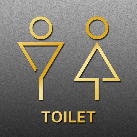 19 x 14cm Personalized Restroom Sign WC Sign Toilet Sign,Style:, Black Single Women, Black Single Man, Black  Public, Golden Public, Porcelain White Public, Black Separate, Golden  Separate, Porcelain White  Separate, Tie-Black  Public, Tie-Golden Publ...