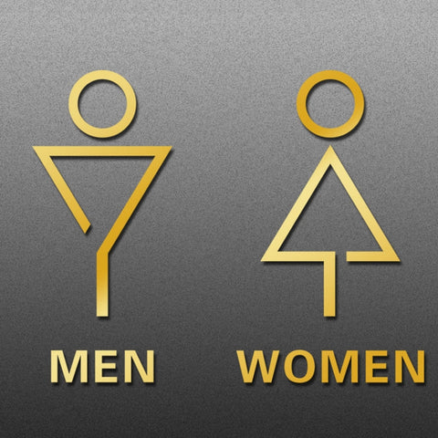 19 x 14cm Personalized Restroom Sign WC Sign Toilet Sign,Style:, Black Single Women, Black Single Man, Black  Public, Golden Public, Porcelain White Public, Black Separate, Golden  Separate, Porcelain White  Separate, Tie-Black  Public, Tie-Golden Publ...