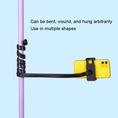 DiHao Bending Adjustment Hose Mobile Phone Live Broadcast Support, DiHao Hose+Double Hole Phone Clip
