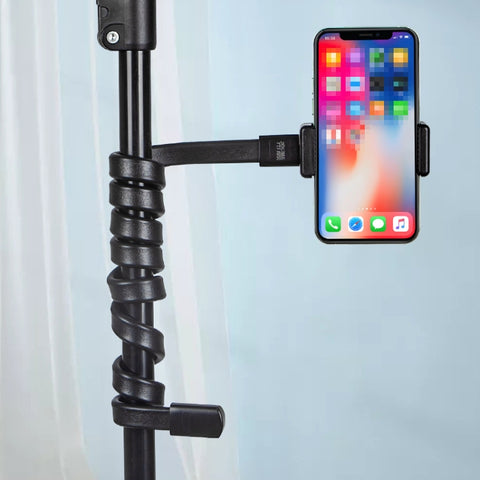 DiHao Bending Adjustment Hose Mobile Phone Live Broadcast Support, DiHao Hose+Double Hole Phone Clip