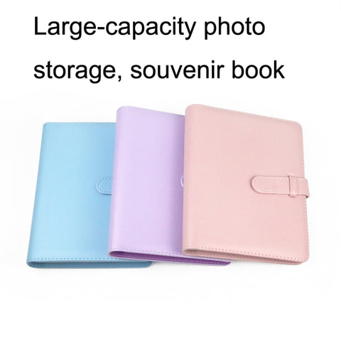 CAIUL 3 Inch PU Leather Photo Album Photo Collection Commemorative Book, Cherry Pink, Clove Purple, Qingkong Blue