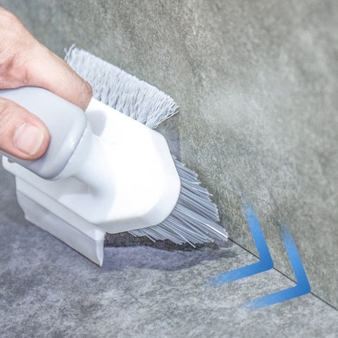 Bathroom Floor Corner Crevice Cleaning Brush, White Gray, Yellow Green