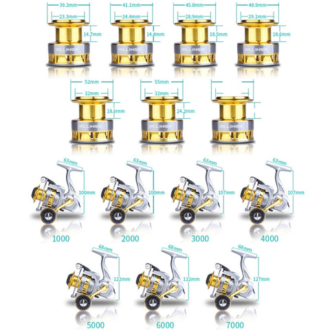 Metal Spinning Wheel Fishing Reel Casting Sea Rod Wheel, Style:, YK1000 (EVA Grip), YK2000 (EVA Grip), YK3000 (EVA Grip), YK4000 (EVA Grip), YK5000 (EVA Grip), YK6000 (EVA Grip), YK7000 (EVA Grip), YK SE1000 (Half Metal Ball Grip)                      ...