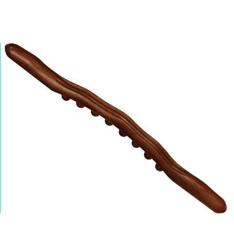 Eight-bead Beech Wood Carbonized Massage Stick Rolling Tendon Scraping Stick, Carbonized  53cm 8 Beads