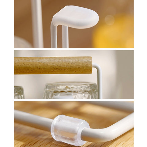 Household Glass Cup Upside-down Drain Rack Plant Rack, White, Black, Green