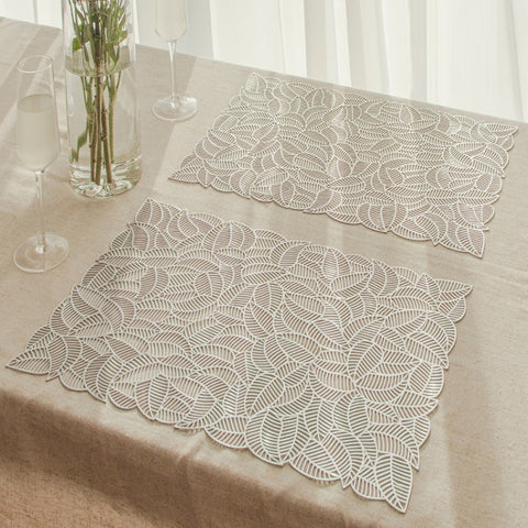 Hollow PVC Table Top Durable Insulated Placemat, Gold, Silver, Copper