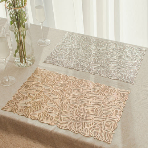 Hollow PVC Table Top Durable Insulated Placemat, Gold, Silver, Copper