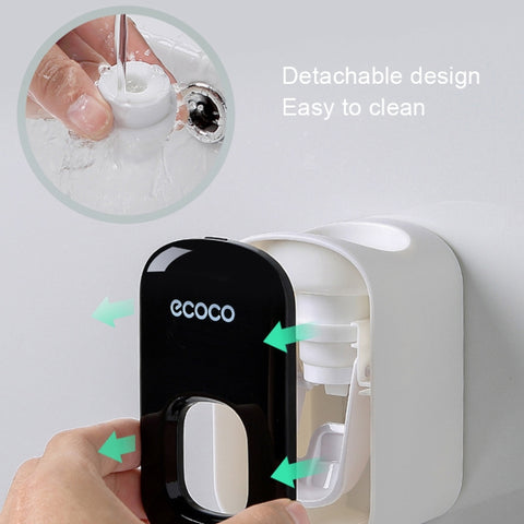 ECOCO E1922 Children Adult Double Position Automatic Toothpaste Squeezing Device, E1922 Black, E1922 Grey
