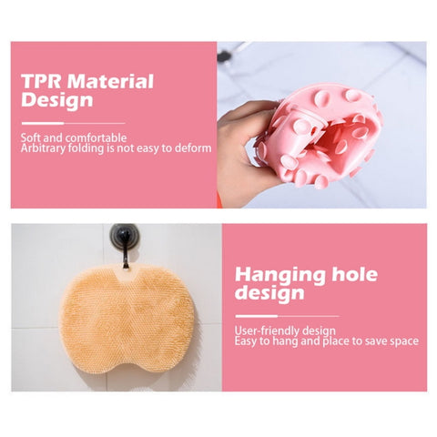 Lazy Rubbing Back Brush With Suction Cup Brush Bathroom Tool Wall Massage, Blue, Pink, Yellow