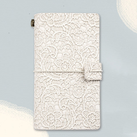 A6  Retro Lace Carved Girls Hand Ledger Diary With 3 Separate Inner Pages, Dark Green, Pink, Bright Orange, Oats, Beige