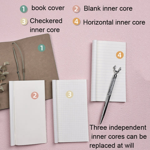 A6  Retro Lace Carved Girls Hand Ledger Diary With 3 Separate Inner Pages, Dark Green, Pink, Bright Orange, Oats, Beige