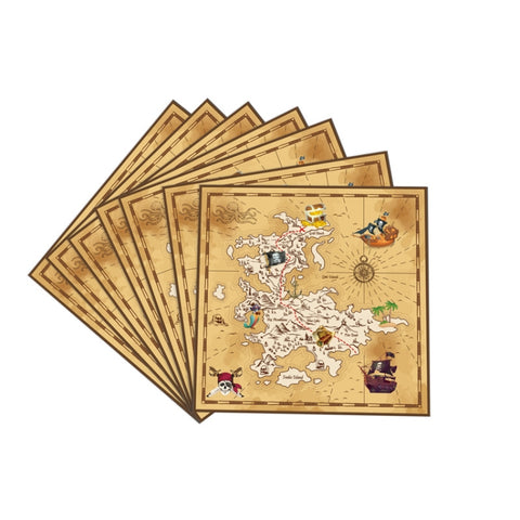 Pirate Treasure Hunt Themed Disposable Tablecloth Paper Plate Party Supplies Set, Pirate Treasure Hunt Themed