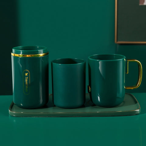 JM043 Home Mouthwash Cup Set Couple Convenient Travel Toothbrush Box, Style:, 2 Cups Dark Green, 2 Cups Black, 2 Cups White, 3 Cups Dark Green, 3 Cups Black, 3 Cups White