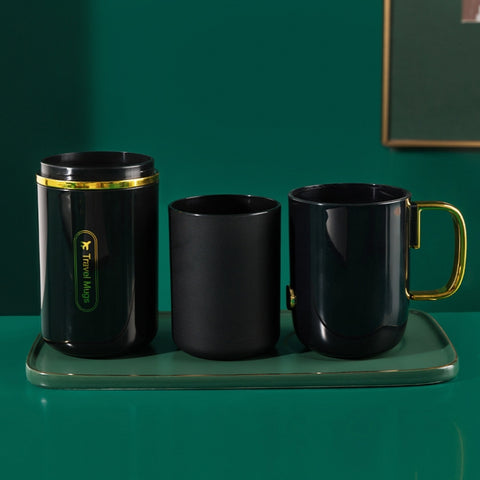 JM043 Home Mouthwash Cup Set Couple Convenient Travel Toothbrush Box, Style:, 2 Cups Dark Green, 2 Cups Black, 2 Cups White, 3 Cups Dark Green, 3 Cups Black, 3 Cups White