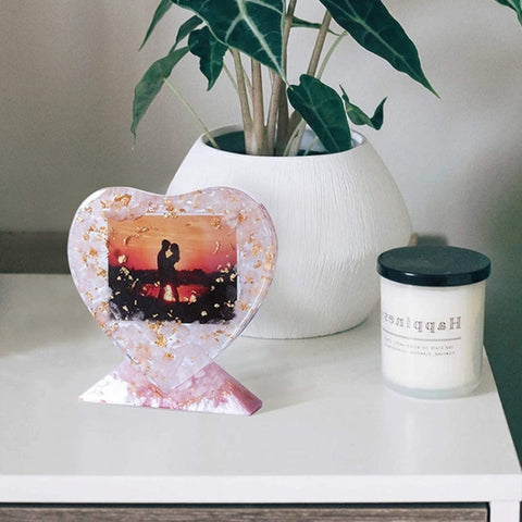 Heart-shaped Square Photo Frame Display DIY Silicone Mould, Spec:, S (Rectangle), S (Heart-shaped), L (Heart-shaped), L (Square), Vertical Rectangle
