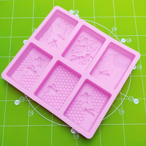6 Grid  Square Honeycomb Ice Cube Cake Mould Square Handmade Soap Mould, Soap Mould