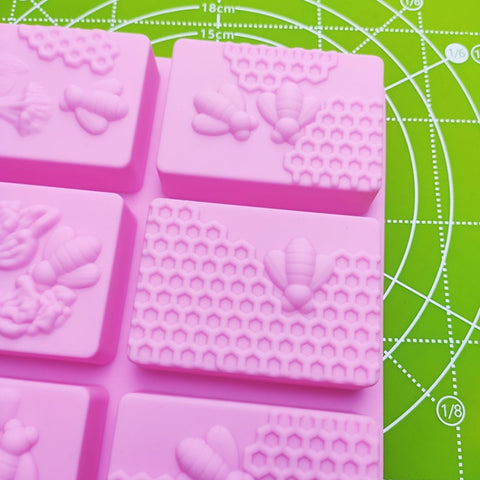 6 Grid  Square Honeycomb Ice Cube Cake Mould Square Handmade Soap Mould, Soap Mould