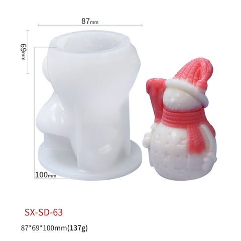 Christmas DIY Scented Candle Silicone Mold, White