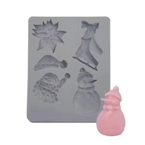 Christmas DIY Scented Candle Silicone Mold, White