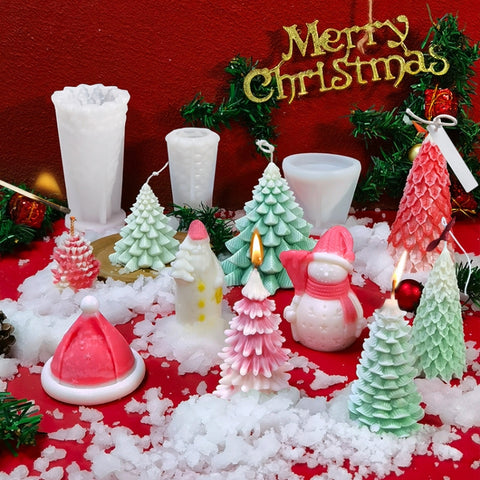 Christmas DIY Scented Candle Silicone Mold, White